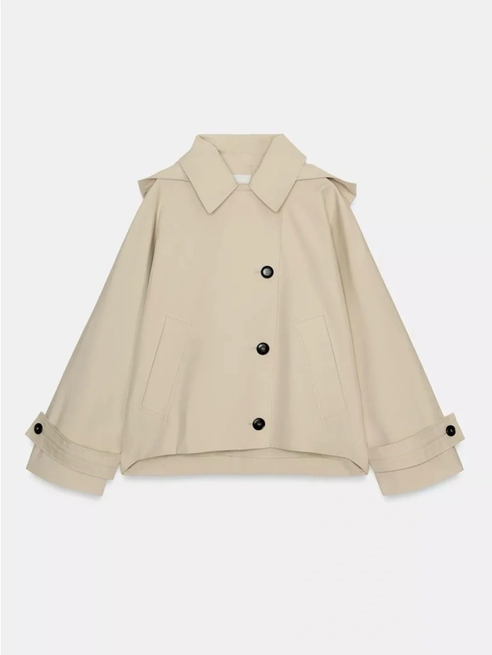 Zara Beige Cropped Trench Coat - Picture 7 of 8